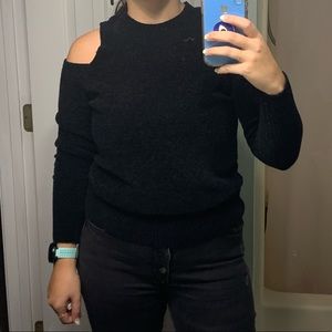 The Loft Cutout Sweater Black Shoulderless